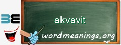 WordMeaning blackboard for akvavit